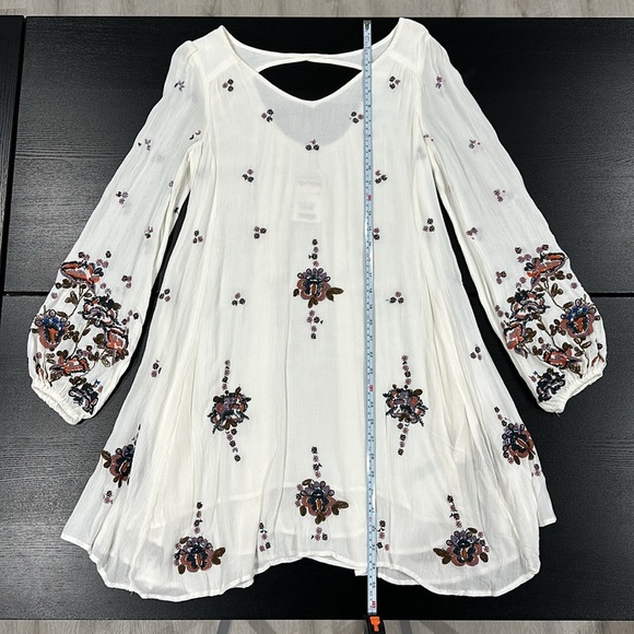 Free People Oxofrd Embroidered Mini Smock Dress - size XS. - Picture 10 of 11